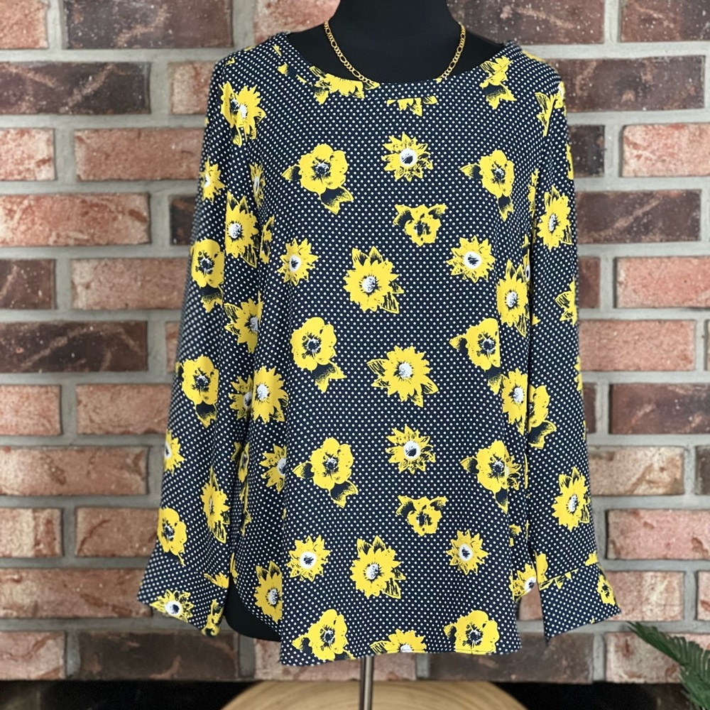 Banana Republic Floral and Polka Dot Blouse